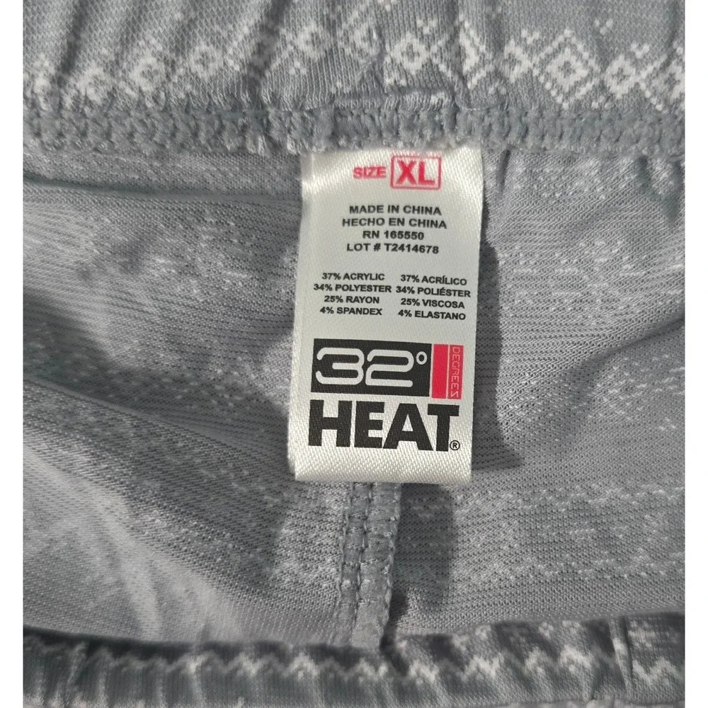 32 Degrees Heat Kids XL Grey Mountain Thermal Base Layer Set T4FK9010CO‎ NWT